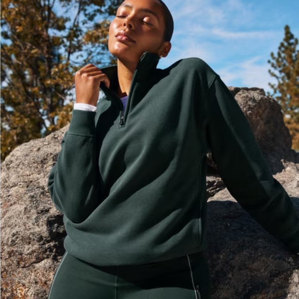 Athleta Forever Fleece 1/4 Zip Sweatshirt